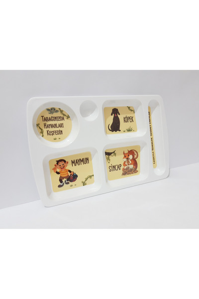 renkli çiçekler Patterned Melamine Tabildot Plate for Child Breakfast and Dinner Plate Dinner Tray for Kids