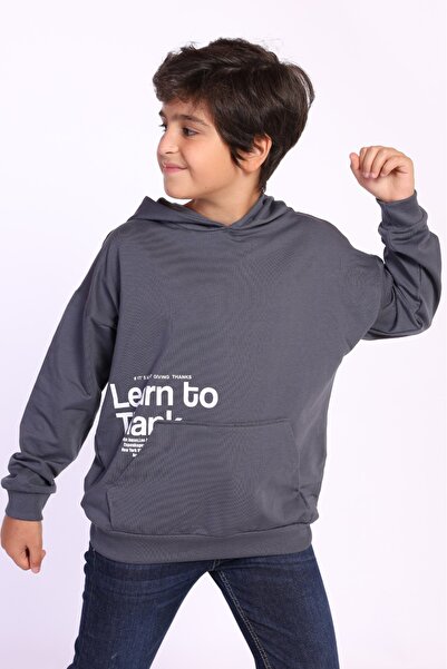 Toontoy Băiat cu glugă Kangaroo Cepli cu imprimeu Swea tricou