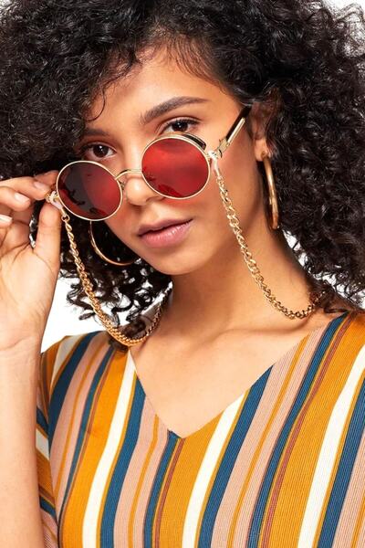 Thick Cool Gold Women's Chain Glasses
