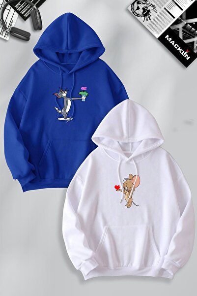 Tarzsokak عزيزي الزوجين مزيج الأزهار توم وجيري مطبوعة تصميم خاص مقنعين البلوز 2L