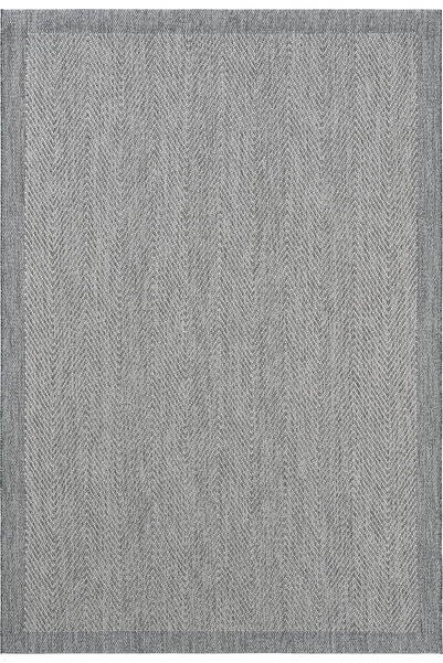 Cool Halı Grande 02 Gri Halı Yolluk Antre Hol Halısı Çerçeve Desenli Halı Kil...