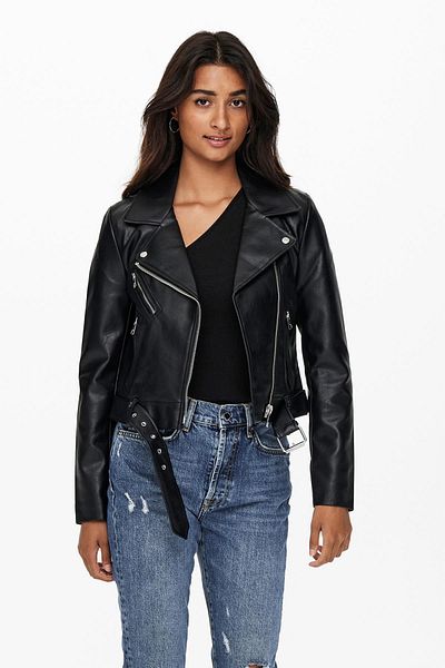 ONLY BIKER din PIELE FAUX ONLVERA NOOS OTW NEGRU