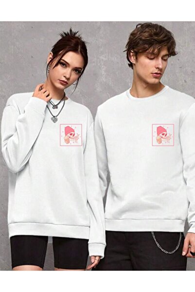 Tarzsokak Kuru Kafa Love Printed - Set de 2 piese pentru cupluri, cu guler ti...