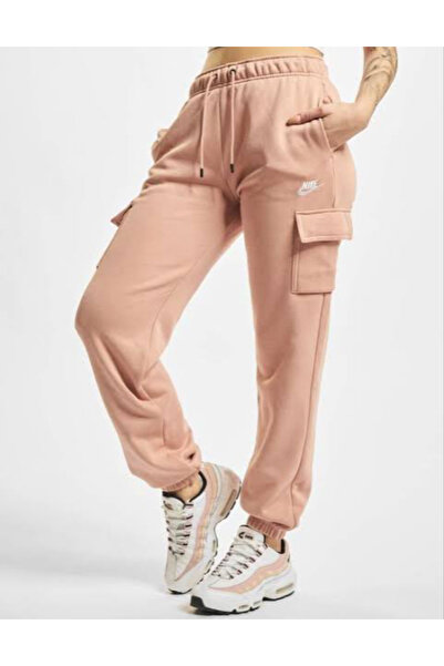 Nike بنطال رياضي نسائي وردي - أساسيات ملابس رياضية