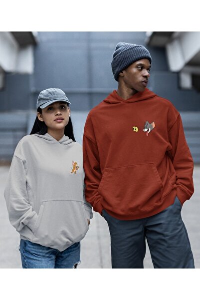 Tarzsokak Hanorac unisex de calitate pentru cupluri, combinație Tom și Jerry