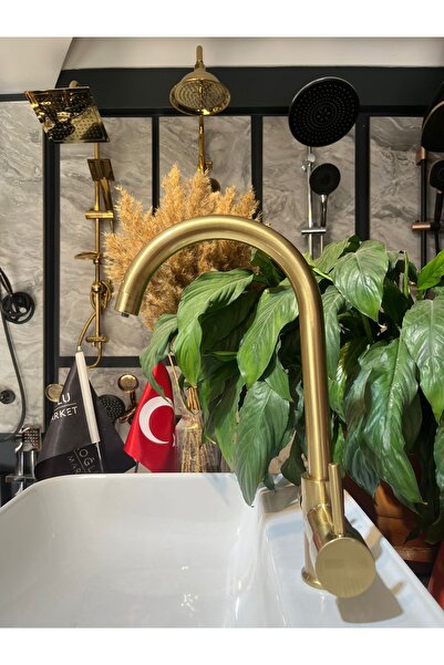 İSAOĞLU YAPI Mat Gold Arıtmalı Mutfak Bataryası Modern Tasarım Arıtmalı Mat A...
