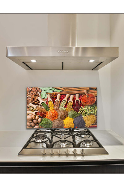 Hagen Mutfak Tablo Ankastre Arkası Koruyucu Cam Tablo Modern Tablo Ocak Koruy...