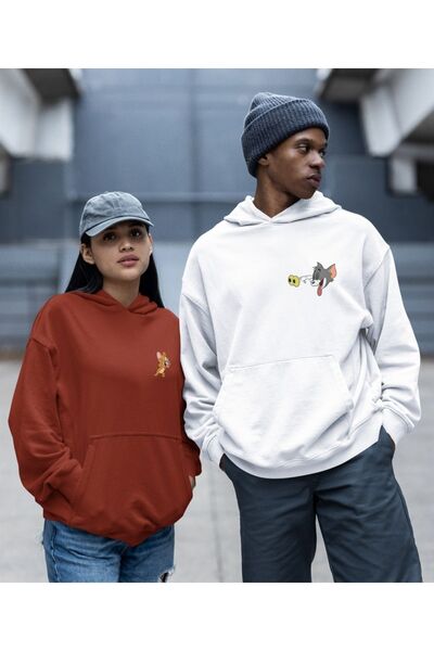 Tarzsokak Hanorac unisex de calitate pentru cupluri, combinație Tom și Jerry