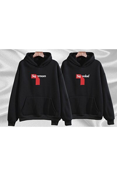 Tarzsokak Super Mama Super Tata Imprimat 2 piese Negru