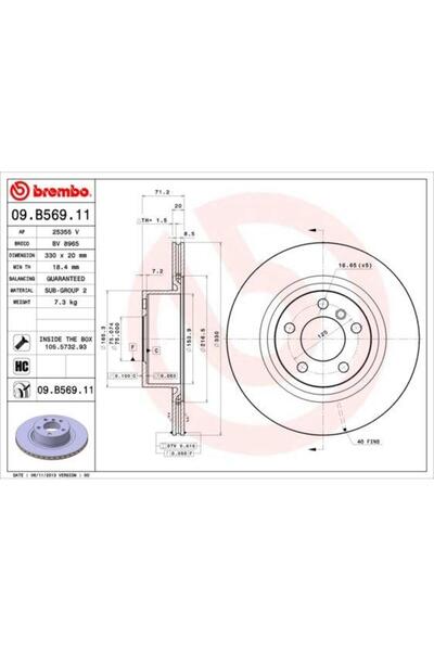 Brembo Disc frana spate BMW F25 F26
