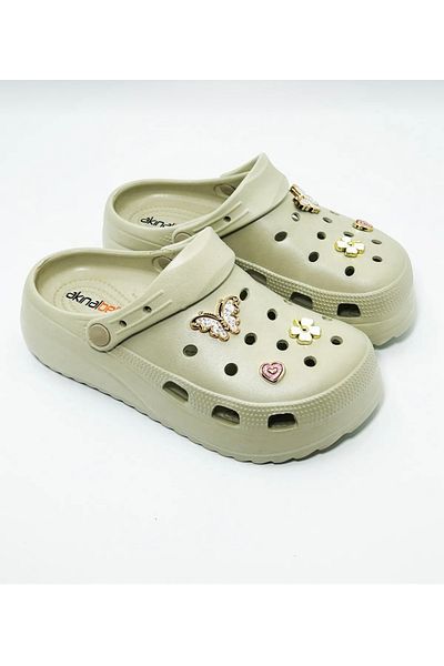 Akınal Bella High-Sole Stoned Women's Slippers
