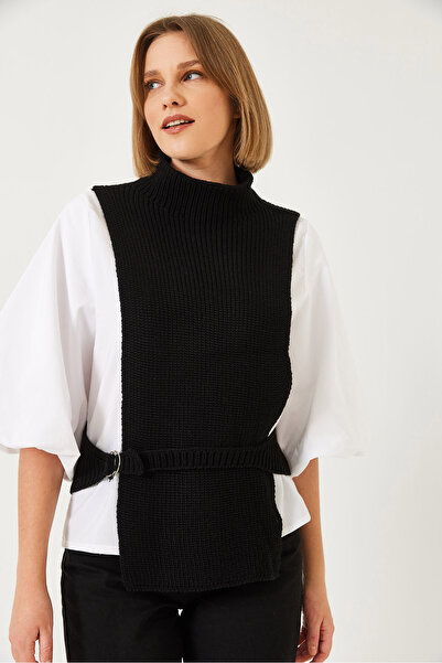 Bianco Lucci Жіноча сорочка з підв'язкою з боку та светром