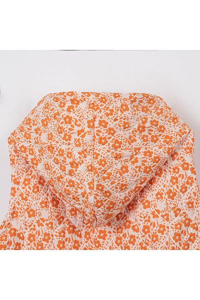Lolons Floral Printed Girl's Hooded Vest