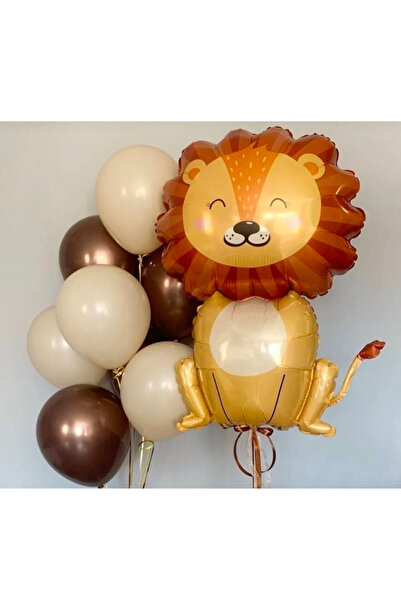Çemrek Süs Parti Aslan Folyo Balonlu Balon Seti 11 parça