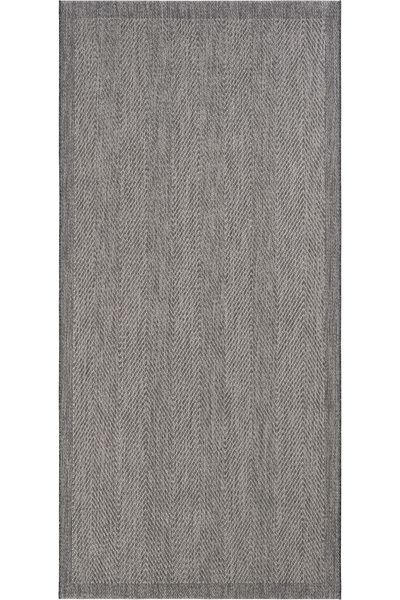 Cool Halı Grande 02 Gri Mutfak Halısı Yıkanabilir Sisal Görünümlü Mutfak Kilimi Çerçeveli Kaymaz Mutfak Yolluk