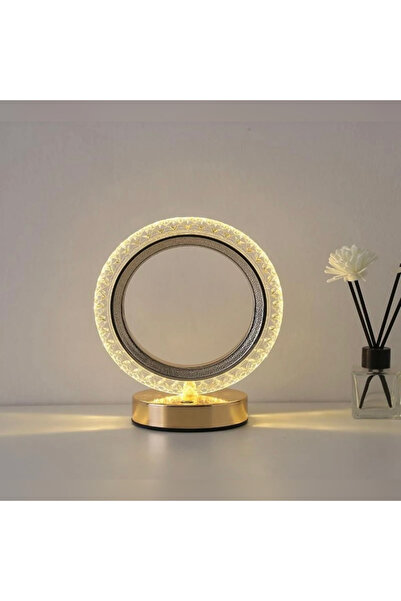 abnturk Şarjlı 3 Kademeli Yuvarlak Kristal Elmas Dokunmatik Ve Akustik Masa L...