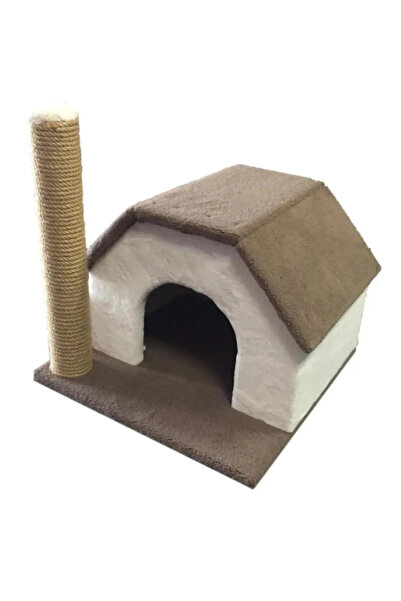 Tiger Pets Cat Play Bed and 50cm Scratching Post with Pompom and Bell - Multicolored (Cushion Not Included.)