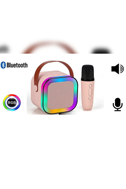 abnturk Karaoke Mikrofonlu Ledli Bluetooth Hoparlör Ses Bombası Yüksek Ses Gücü