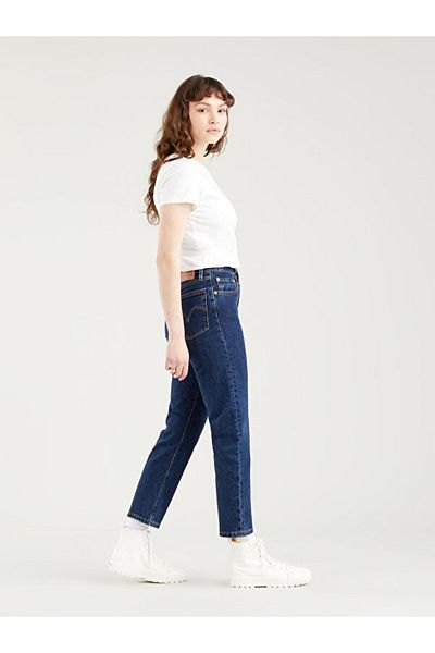 Levi's Magas derekú, sötét indigó Crop farmernadrág - 501 Straight Fit női, 36200-0179