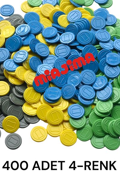 Miajima Mixed Color 400 Pcs Plastic Playing Piano - Counting and Stone Game Scale