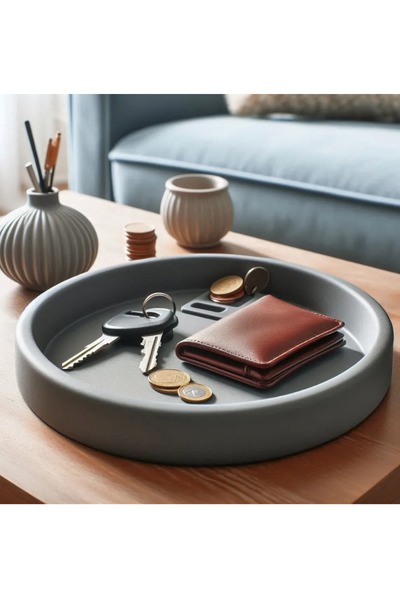 3DAKSESUAR Yuvarlak Anahtar ve Madeni Para Tepsisi