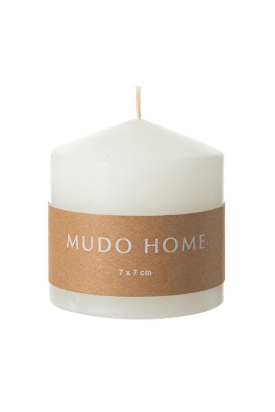 Mudo Home Sütun Mum Beyaz 7x7cm