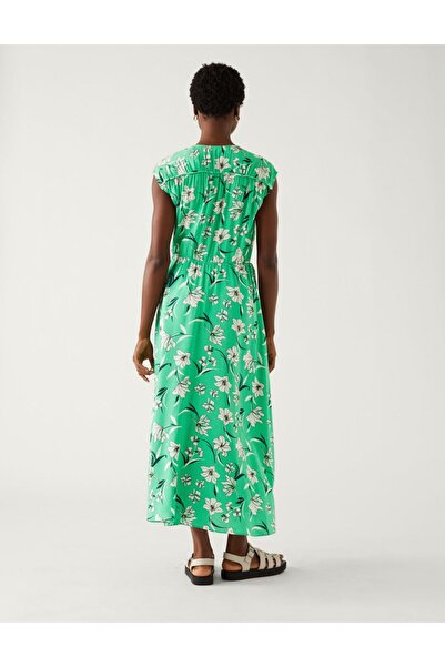 Marks & Spencer Çiçek Desenli Midi Elbise