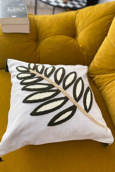 e-Bizz Store 1 Throw Pillow Cover with Punch Embroidery