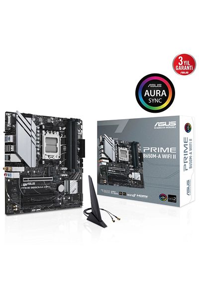 ASUS Prime B650m-a Wifi II Am5 Ddr5 6400 Dp HDMI M2 Usb3.2 Aura RGB 2.5gbit Lan Matx Motherboard