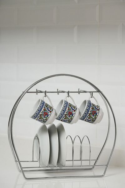 EMA HOME Chrome Plated Cup Hanger Turkish Coffee Cup Stand