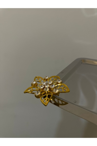 USD HOME 6 lı taşlı papatya model çelik kare kahve,çay,sunum ,servis tepsisi