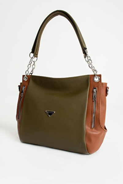 H&D COLLECTİON 5 Compartment Soft Leather Large Size Double Strap Shoulder and Shoulder Bag 1379