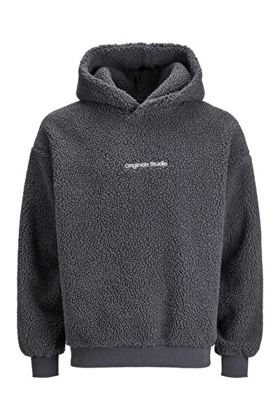 Jack & Jones JORVESTERBRO TEDDY SWEAT HOOD SN Asphalt