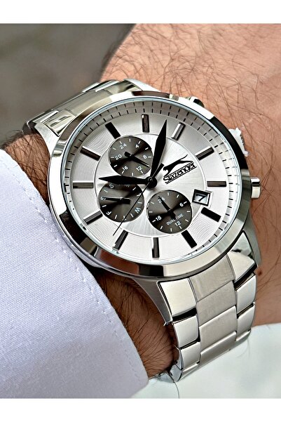 Slazenger Fonksiyonlu 5 Atm Su Geçirmez Çelik Kordon Erkek Kol Saati 1800