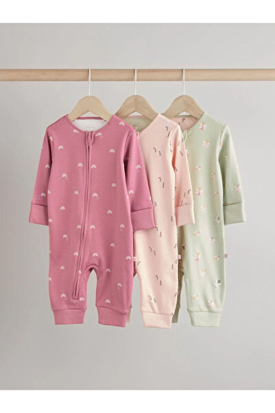 Next Baby %100 Organik Pamuk Renkli Gökkuşağı Desenli 3’lü Uyku Tulumu Set AL...