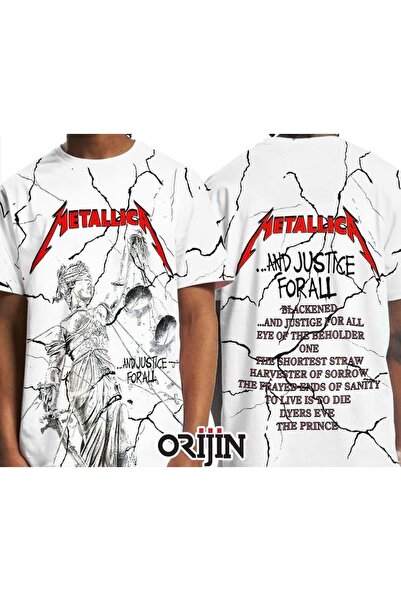 orijintex Tricou pentru bărbați Metallica All Over White