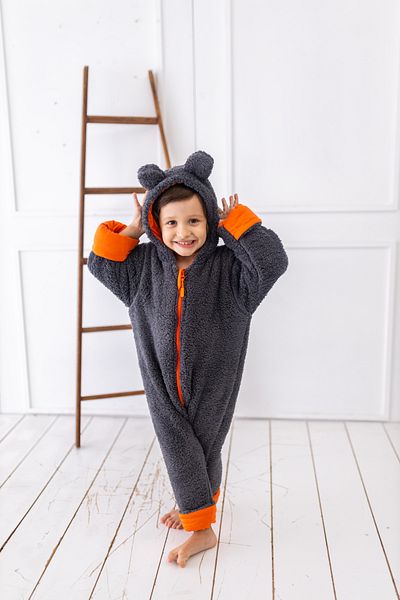 Kuarks Welsoft Winter Plush Lined Children's Sleeping Bag - Baby Jumpsuit with Gloves
