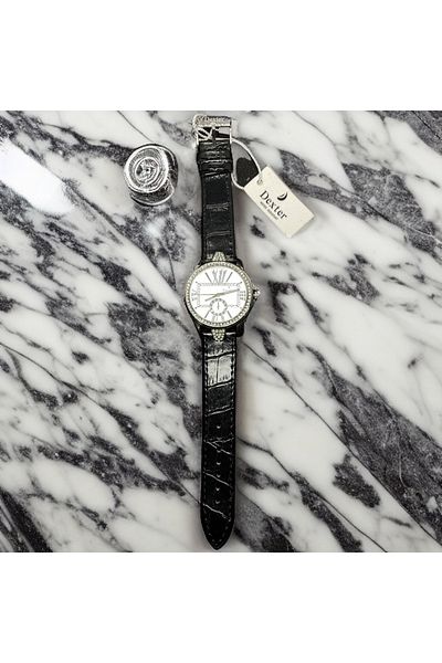 Dexter Black Cord Silver Color Premium Women's Watch