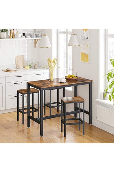 Mahmayi Vasagle Lbc65x Vintage Style Rustic Brown Bar Stools - Set Of 2