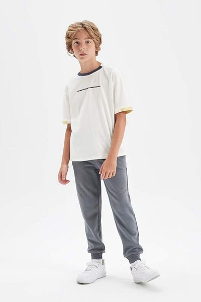 DeFacto Boy's Grey Waist Elastic Pocket Jogger School Sweatpants K8852a624au