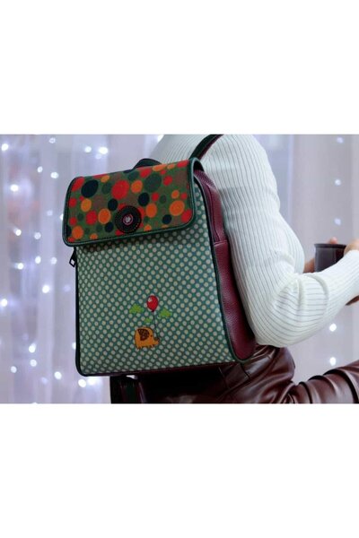 HOODİEMOUSE Fil Figürlü Kapaklı Sırt Çantası Etnik Bohem Style - BORDO