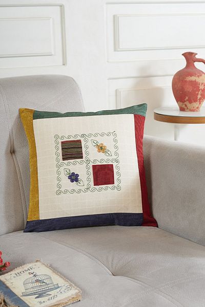 ÖDEL HOME Ödel Buldan وسادة مرقعة Kn021 مقاس 40x40 سم