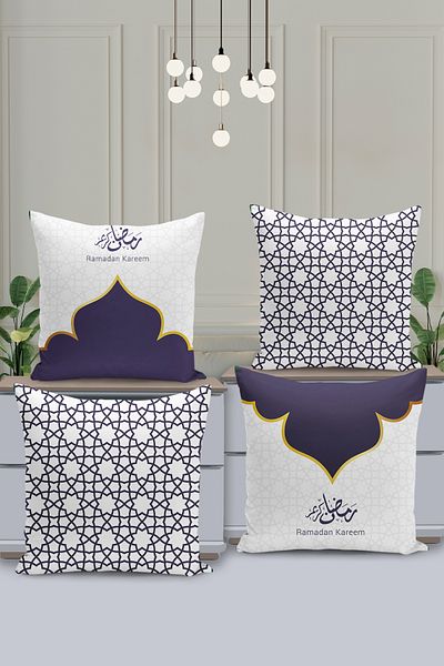Filamente Set de huse de pernă cu model special Ramadan din 4 piese - imprimate digital pe două fețe