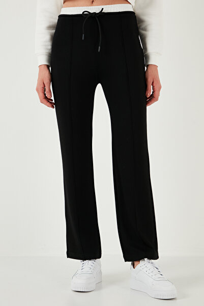 Lela Streç Slim Fit Yüksek Bel Geniş Paça Çimalı Eşofman Altı EŞOFMAN ALTI 5866078