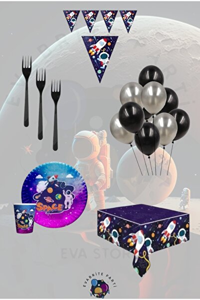 Evabrite Set cu tematică spațială pentru 24 de persoane Maxib - Set pentru pe...