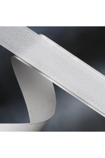 Dünya Magnet 2 cm, 25 de metri, bandă adezivă puternică cu cârlig și buclă (ALB)