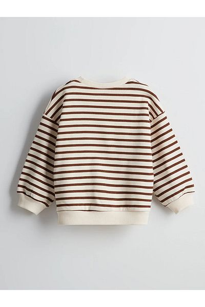 LC Waikiki Lcw Kids Brown Crew Neck Cotton Girls' Sweatshirt 2-Piece