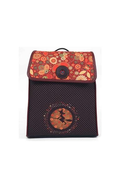 HOODİEMOUSE Witch Figured Covered Backpack Ethnic Bohemian Style - Green