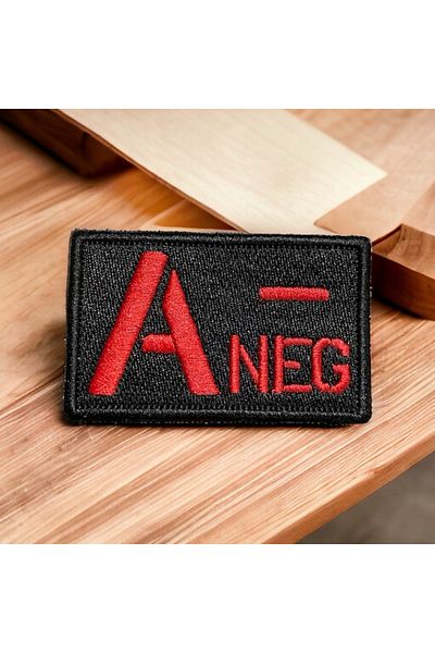 Ex Patch Fundal Negru A Negativ (-) Grup Sânge Peçi Cresta 8 X 5 Cm