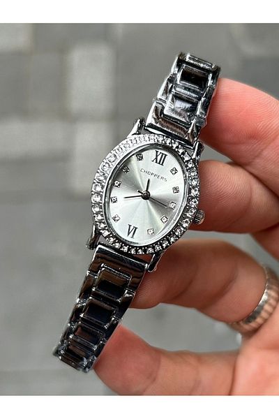 Choppers Silver Colored Steel Women's Watch with Shiny Stones - Timeless Beauty
